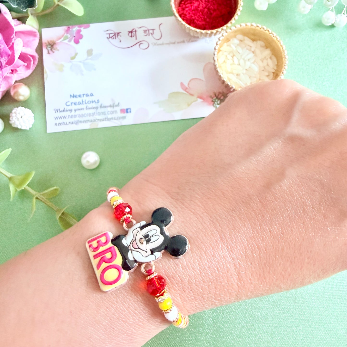 Mickey Mouse "BRO" Kids Rakhi