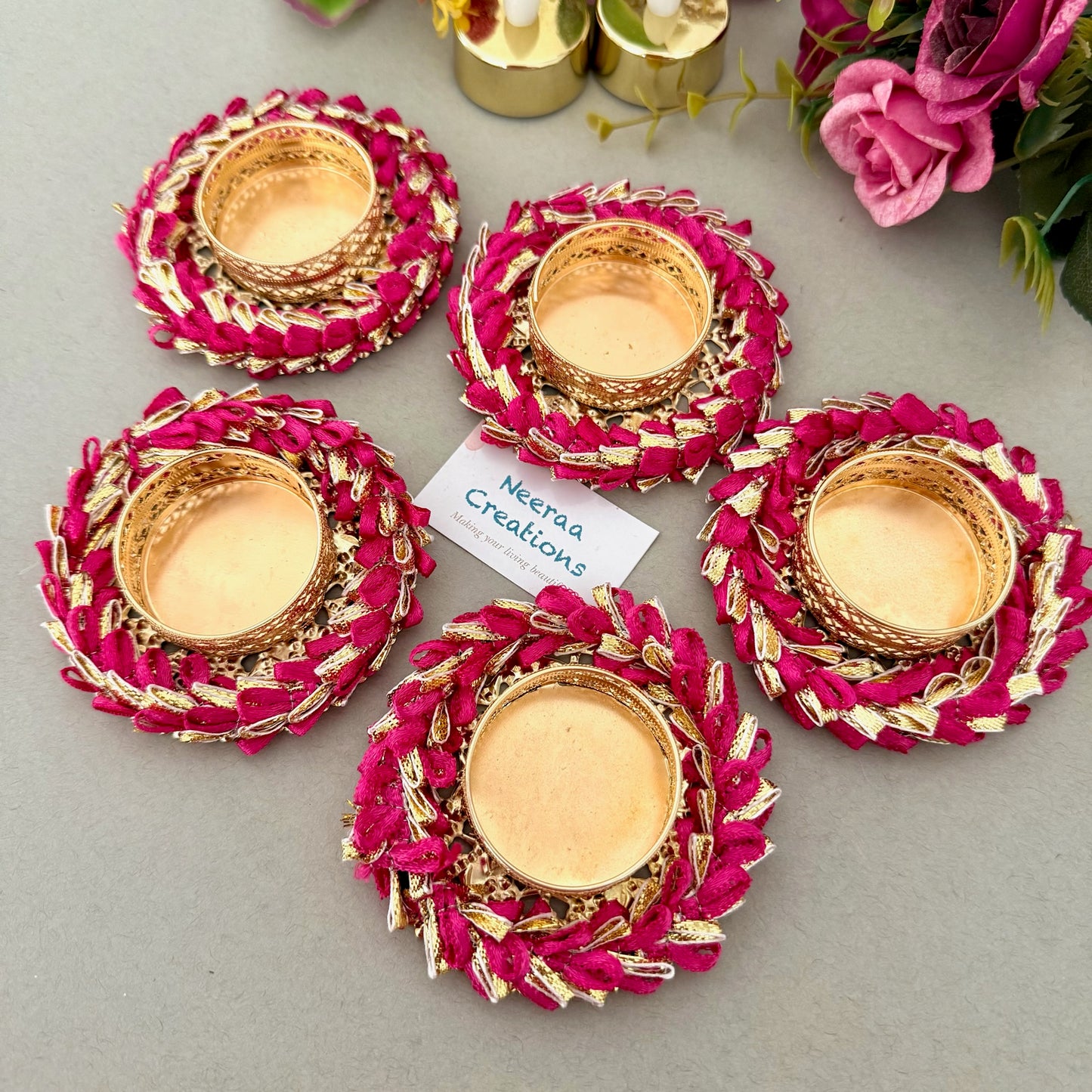 Decorative set of Tea-light holders (Set of 5)