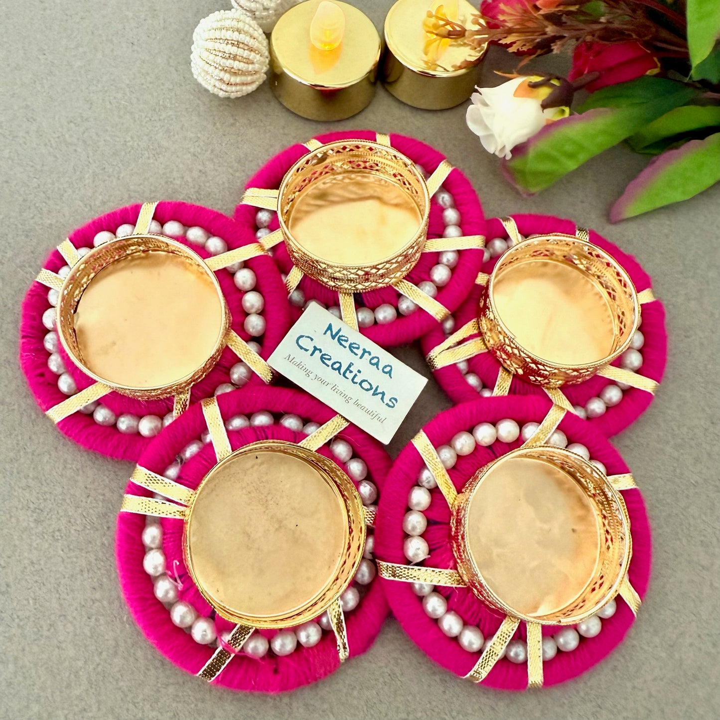 Decorative set of Tea-light holders (Set of 5)