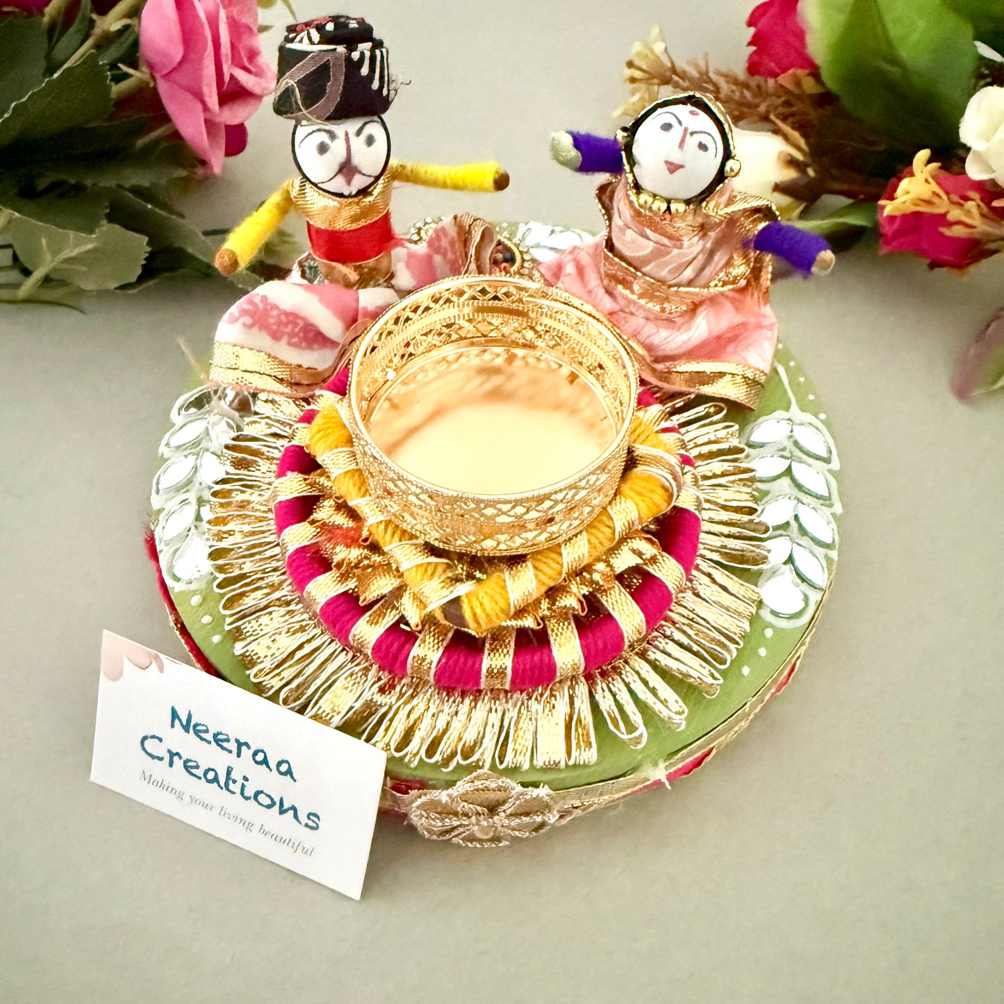 Puppet couple Tea light holder