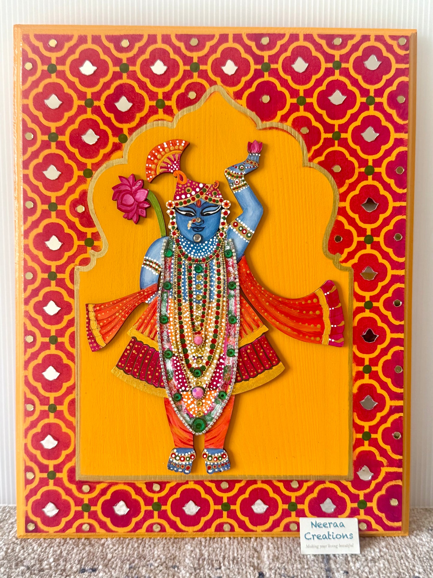 Srinathji with Pichwai Cow - Wall Decor set