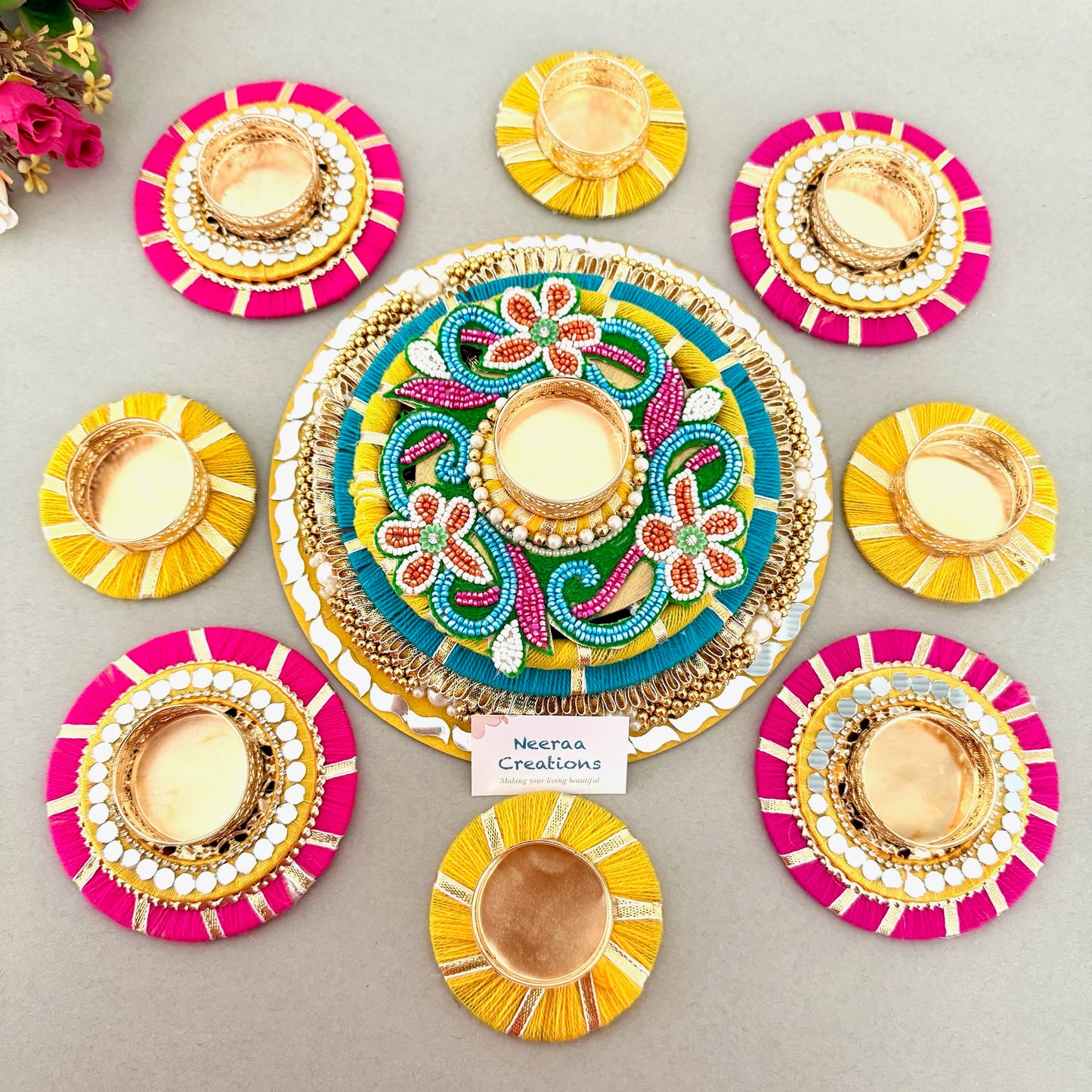 Festive Rangoli Tealight Decoration Set