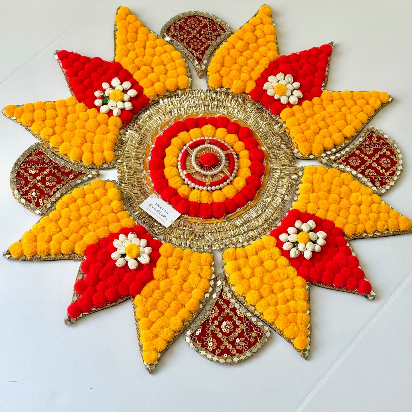 Lotus Rangoli Decorative Festive Floral Centerpiece