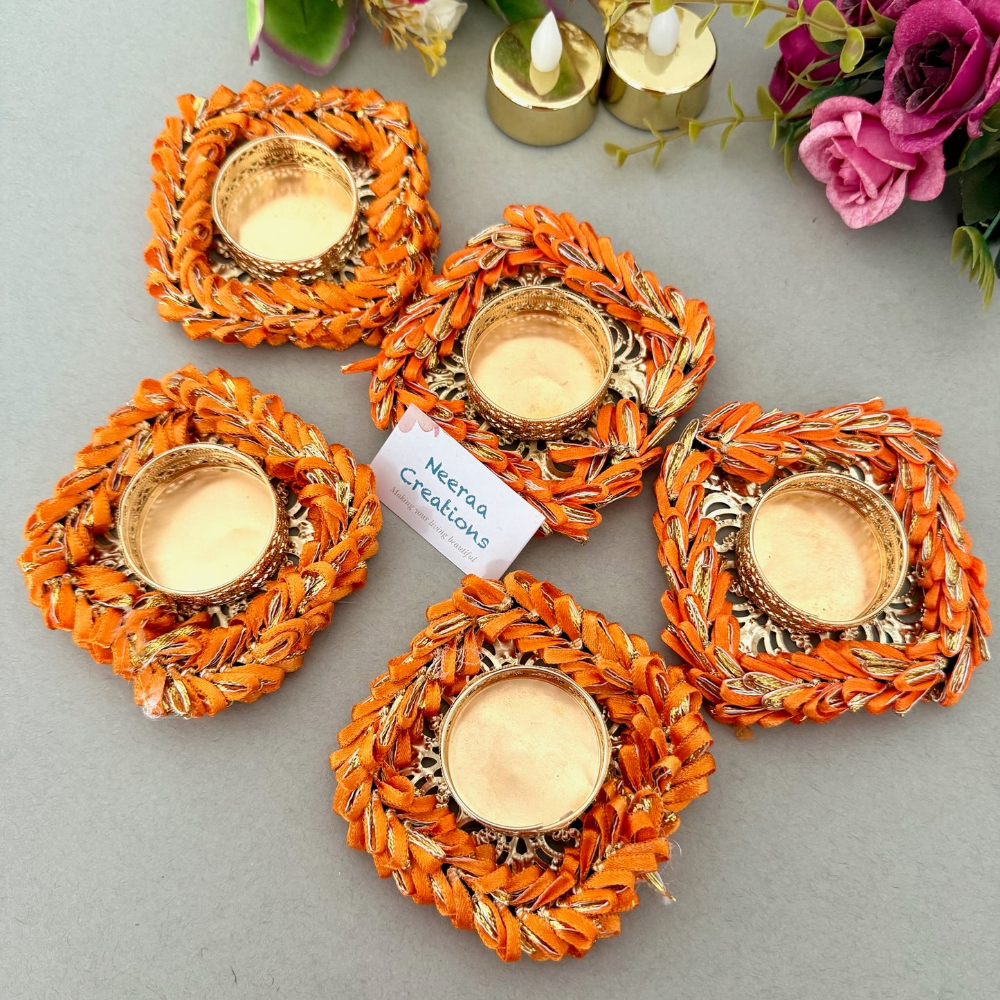 Decorative set of Tea-light holders (Set of 5)