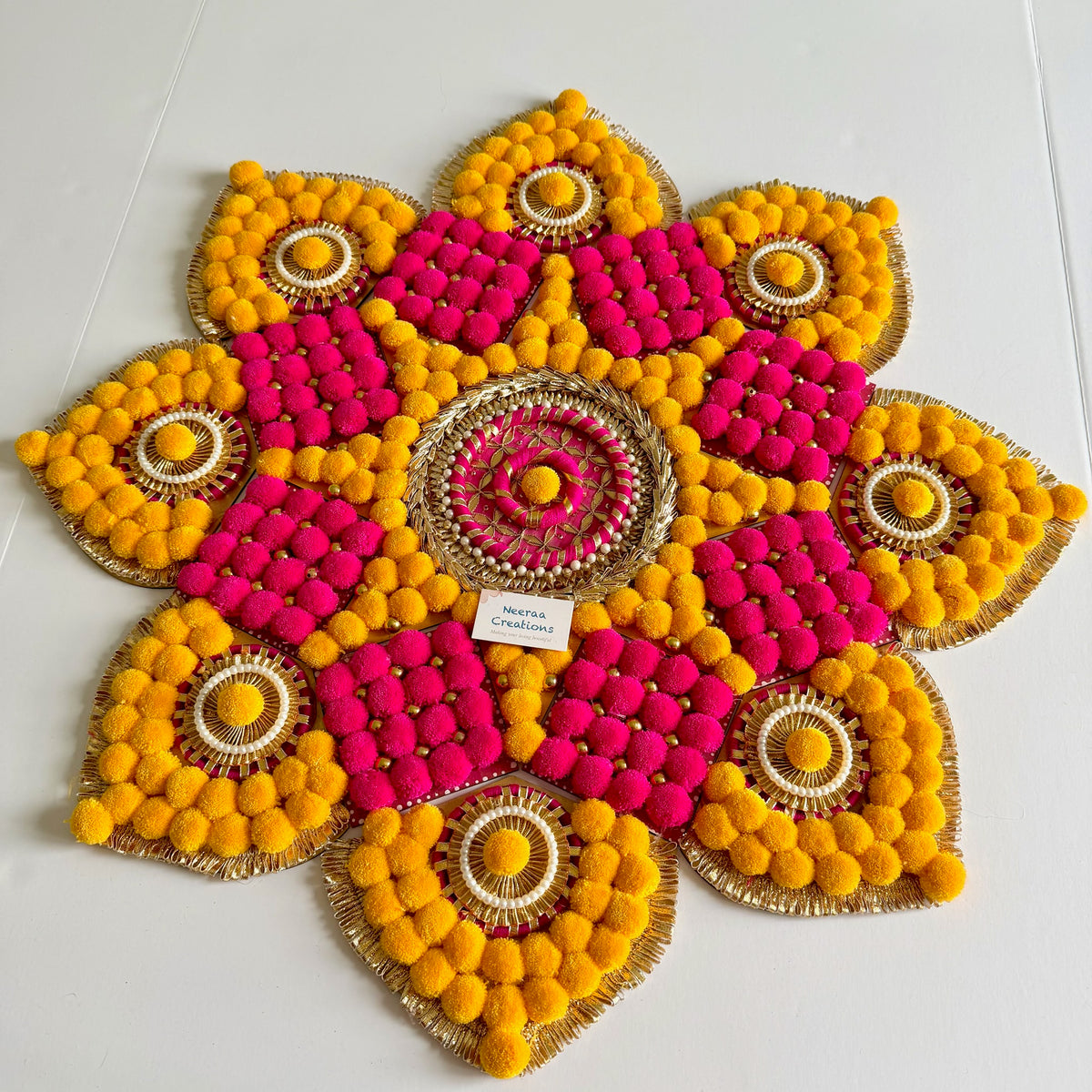 Pom-Pom Rangoli | Festive Floor Decor