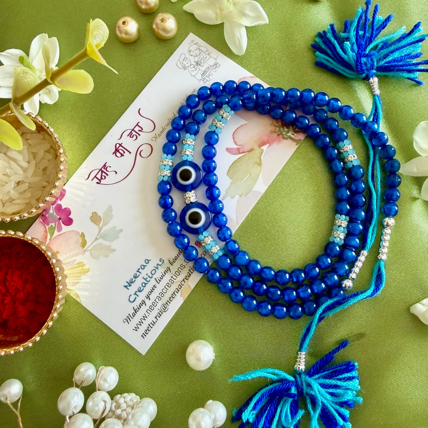 Triple-Fold Evil Eye Protection Rakhi