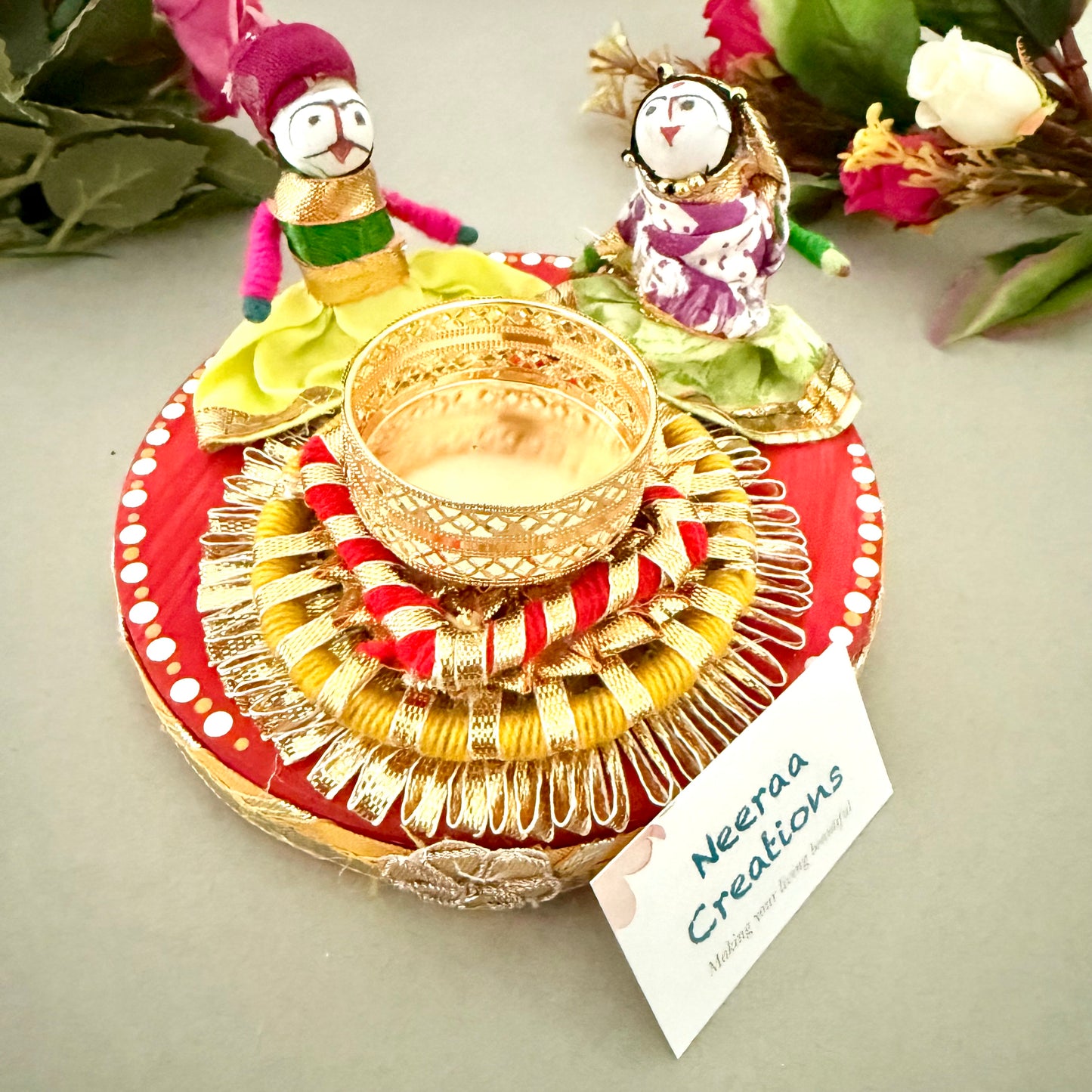 Puppet couple Tea light holder
