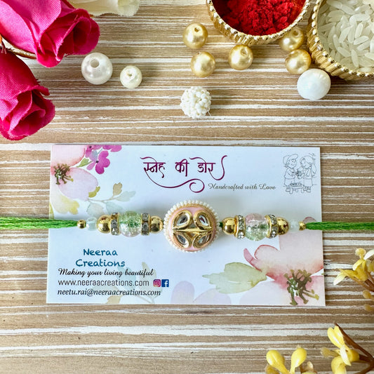 Meenakari Kundan Rakhi for Bhaiya