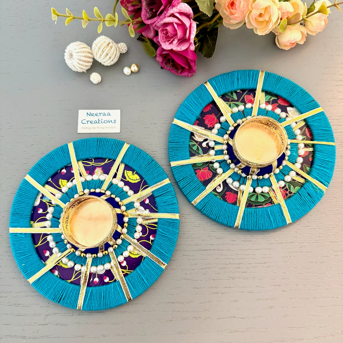 Vibrant Tea-light holders (Set of 2)