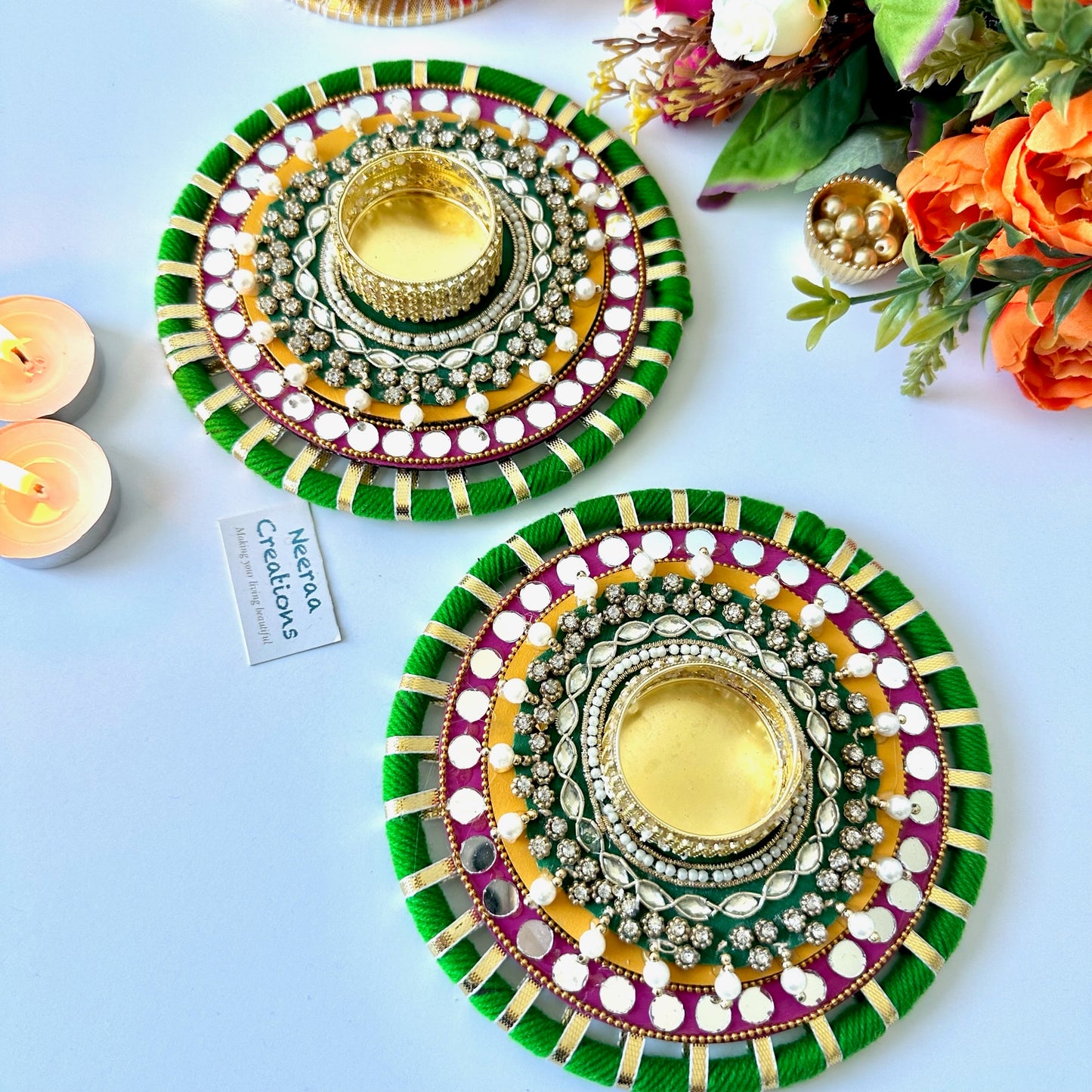 Festival Decoration Diyas - Set of 2