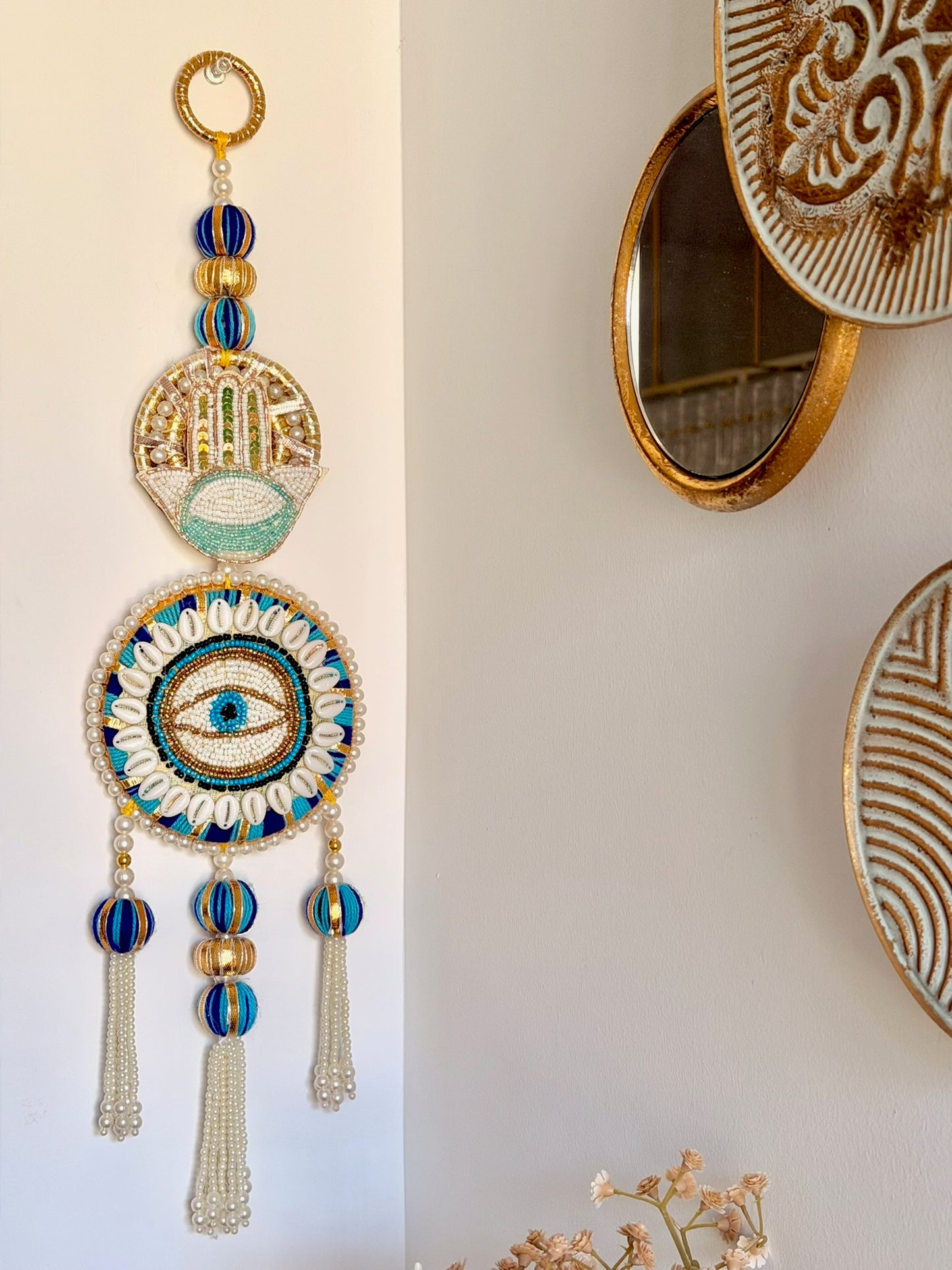 Evil Eye and Protective Hamsa Wall Hanging