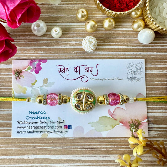 Meenakari Kundan Rakhi for Bhaiya