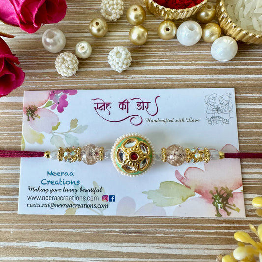Meenakari Kundan Rakhi for Bhaiya