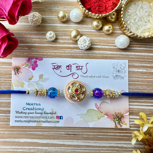 Meenakari Kundan Rakhi for Bhaiya