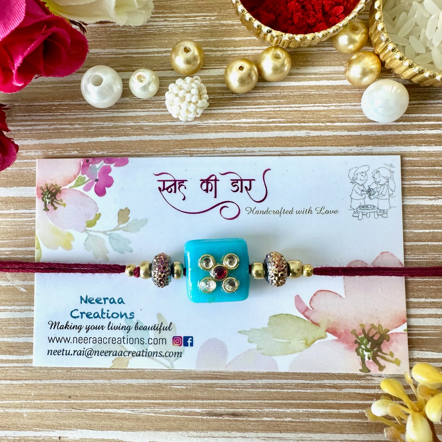 Kundan Rakhi for Bhaiya
