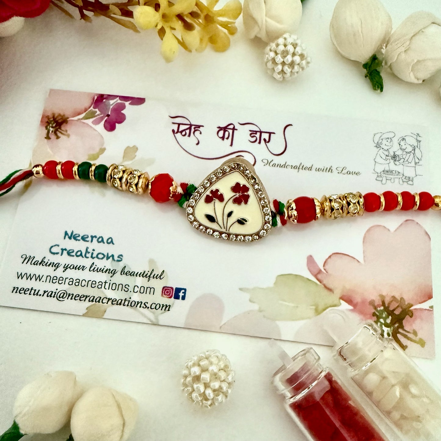 Meenakari Kundan Rakhi for Brother