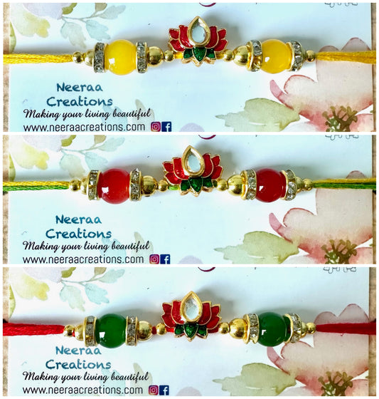 Lotus Rakhi- Set of 3