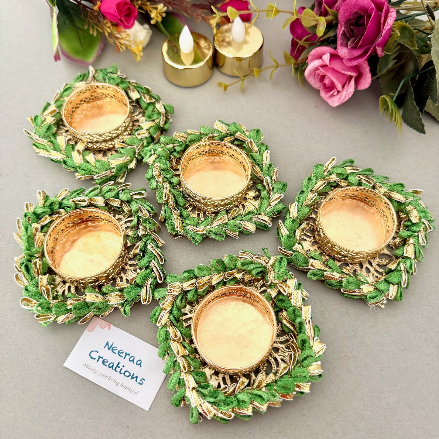 Decorative set of Tea-light holders (Set of 5)