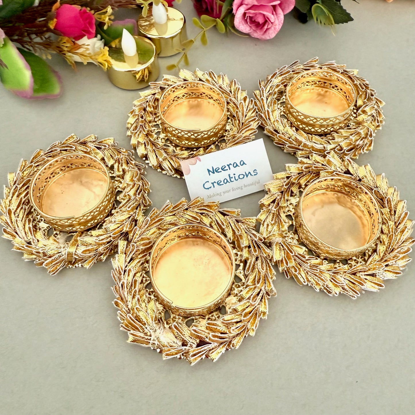 Decorative set of Tea-light holders (Set of 5)