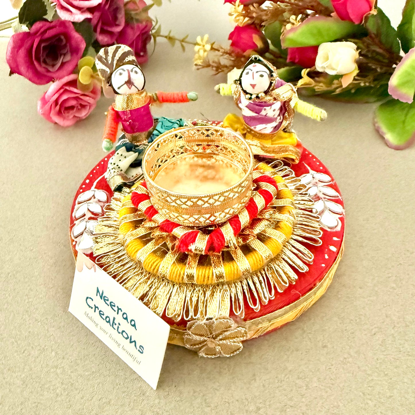 Puppet couple Tea light holder