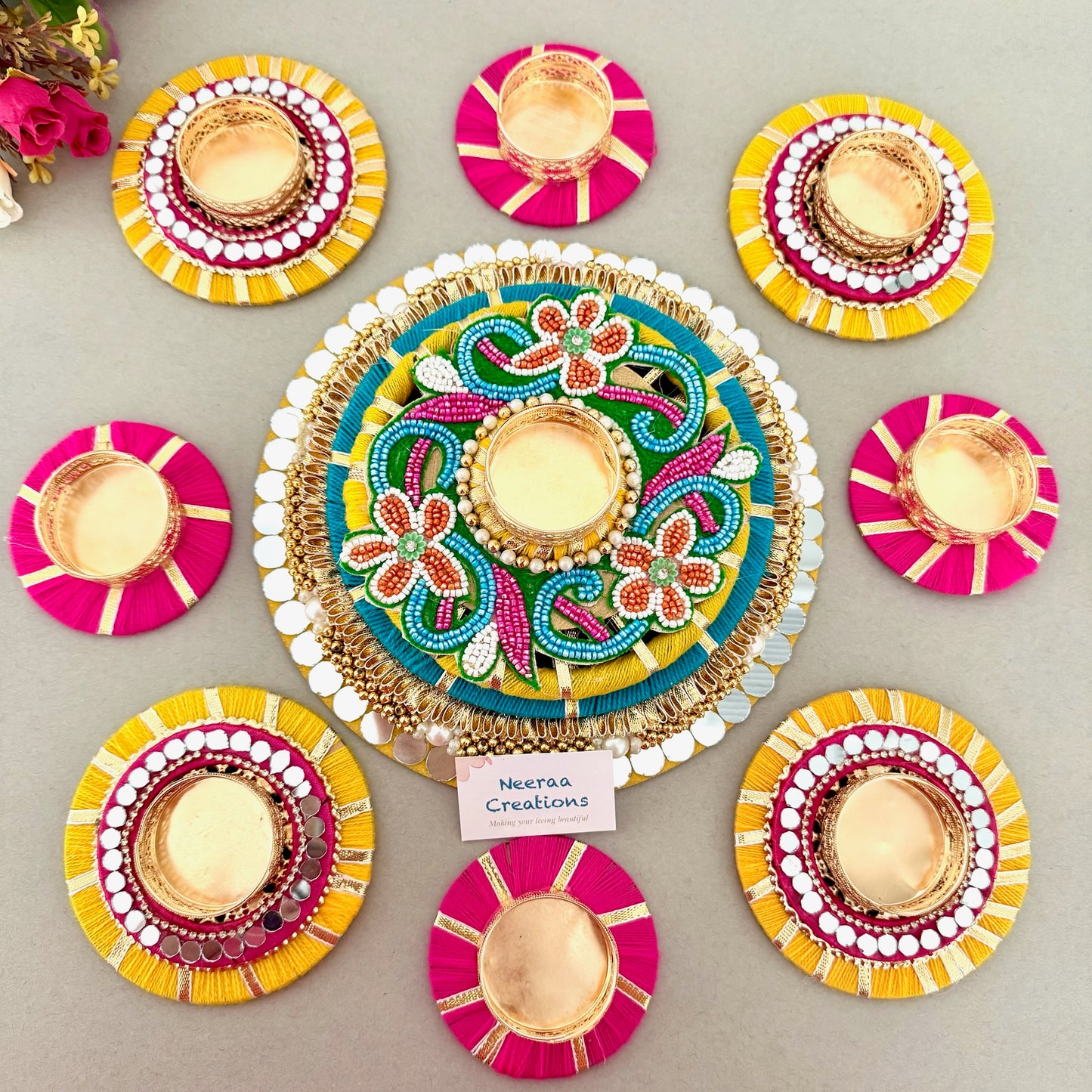 Festive Rangoli Tealight Decoration Set