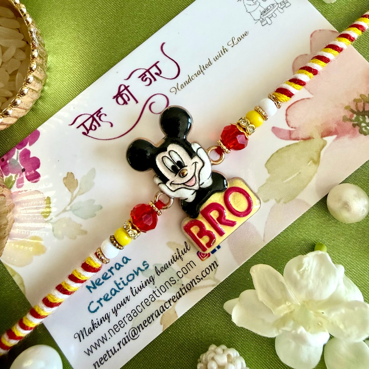 Mickey Mouse "BRO" Kids Rakhi