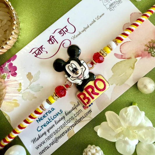 Mickey Mouse "BRO" Kids Rakhi