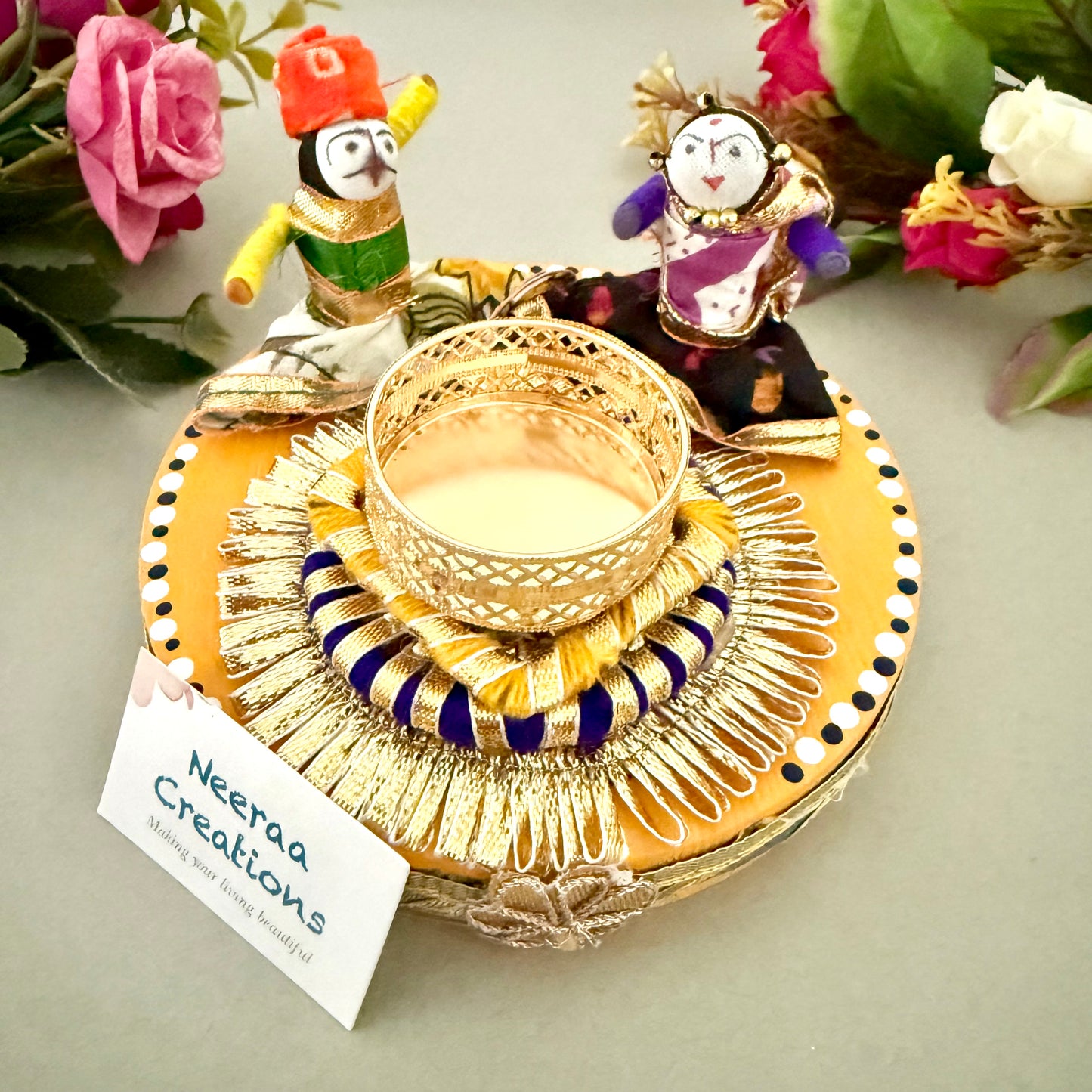 Puppet couple Tea light holder