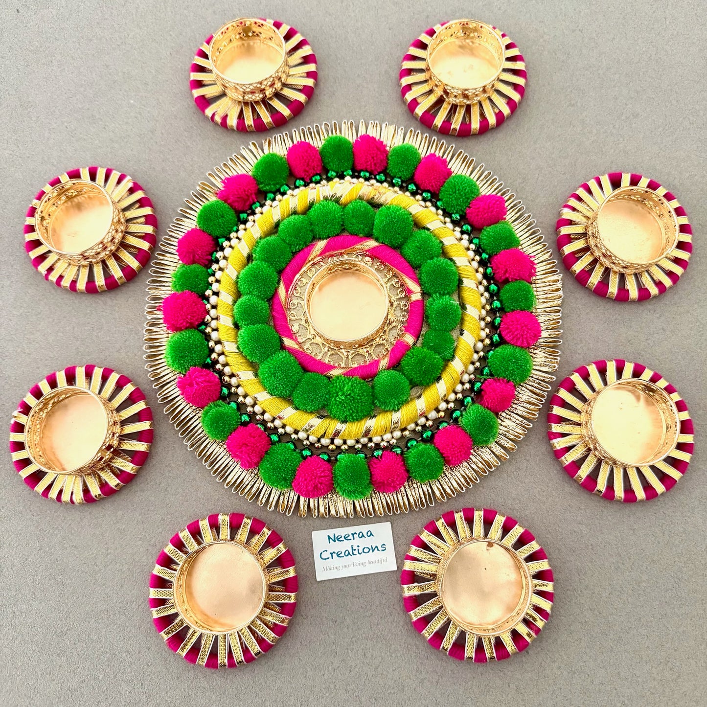 Festive Rangoli Tealight Decoration Set