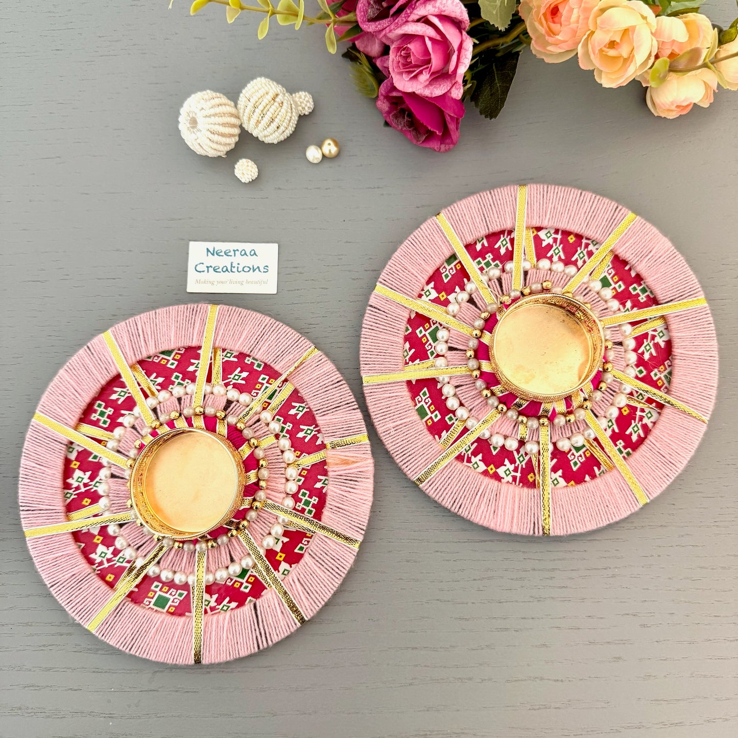 Vibrant Tea-light holders (Set of 2)