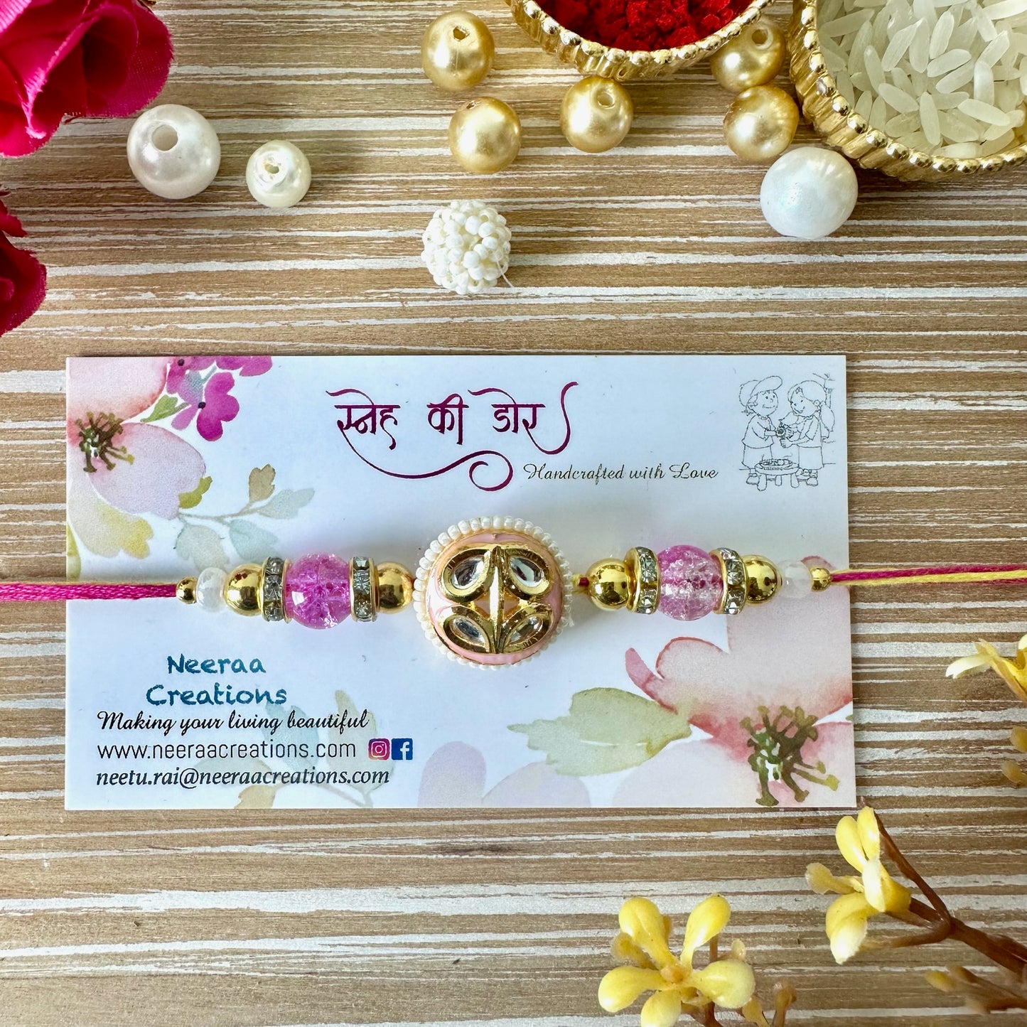 Meenakari Kundan Rakhi for Bhaiya