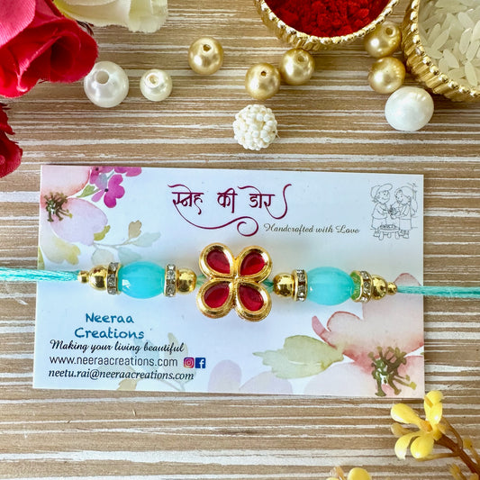 Meenakari Kundan Rakhi for Bhaiya