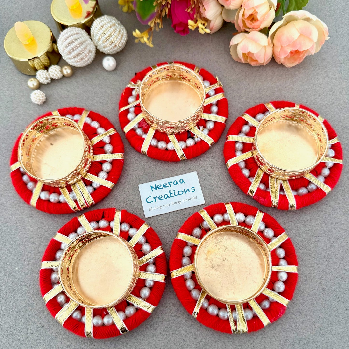 Decorative set of Tea-light holders (Set of 5)