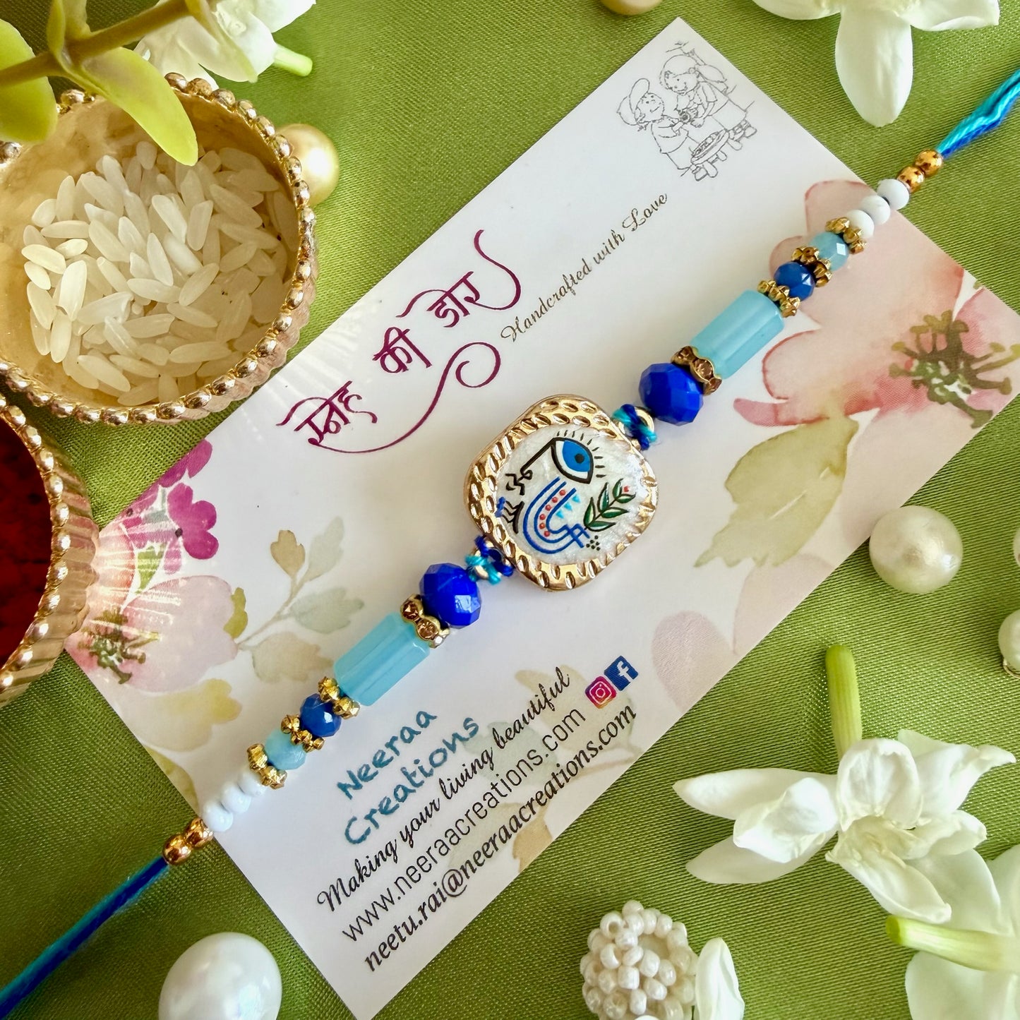 Handcrafted Evil Eye Protection Rakhi
