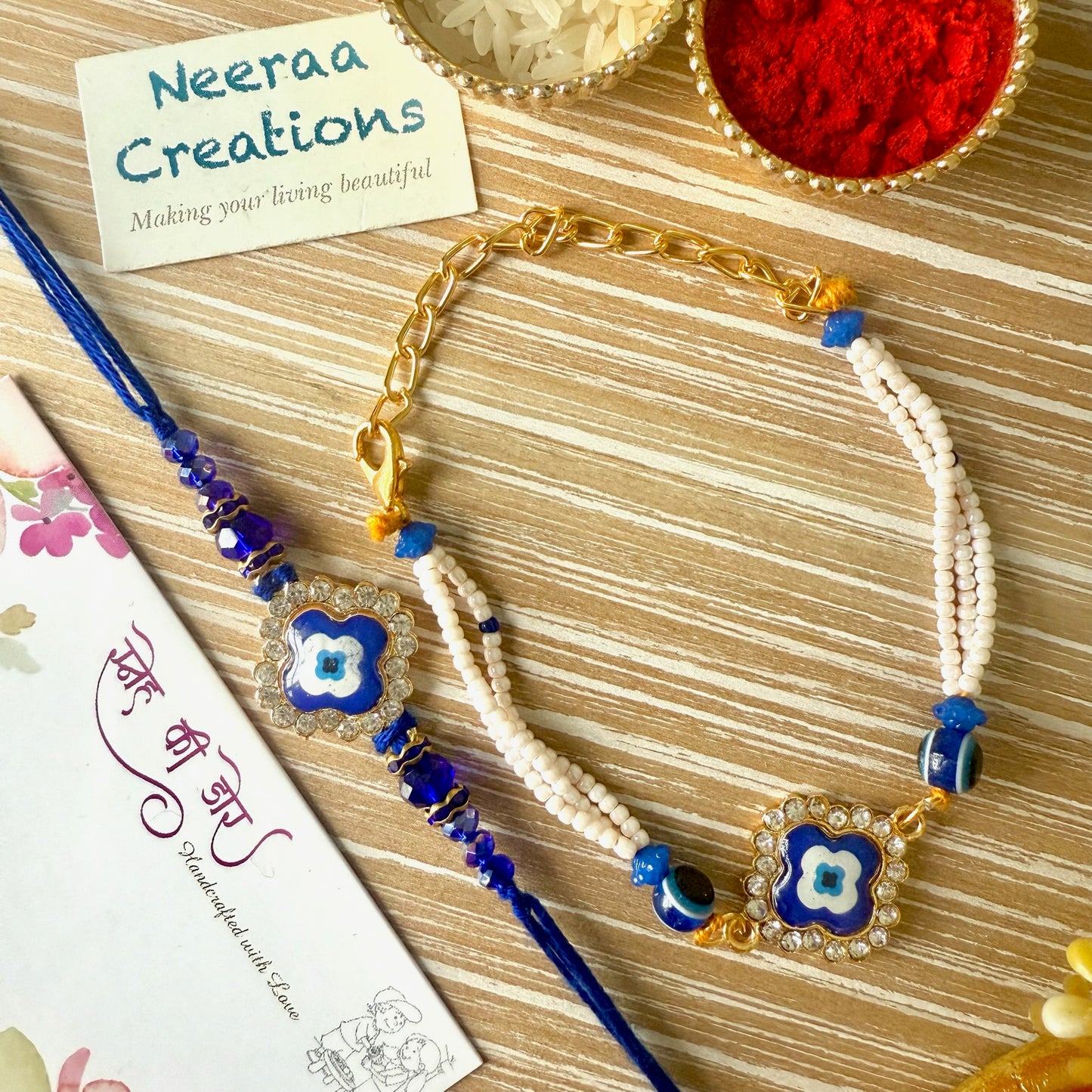 Evil Eye Rakhi set for Bhaiya-Bhabhi