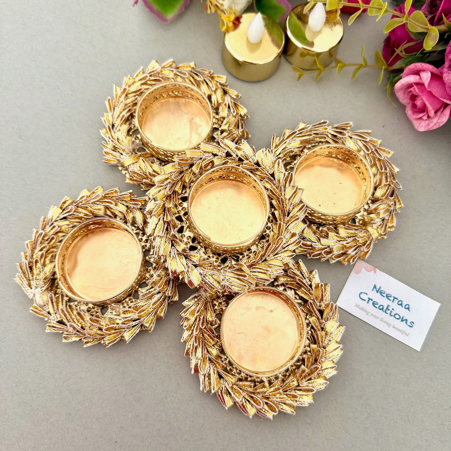 Decorative set of Tea-light holders (Set of 5)