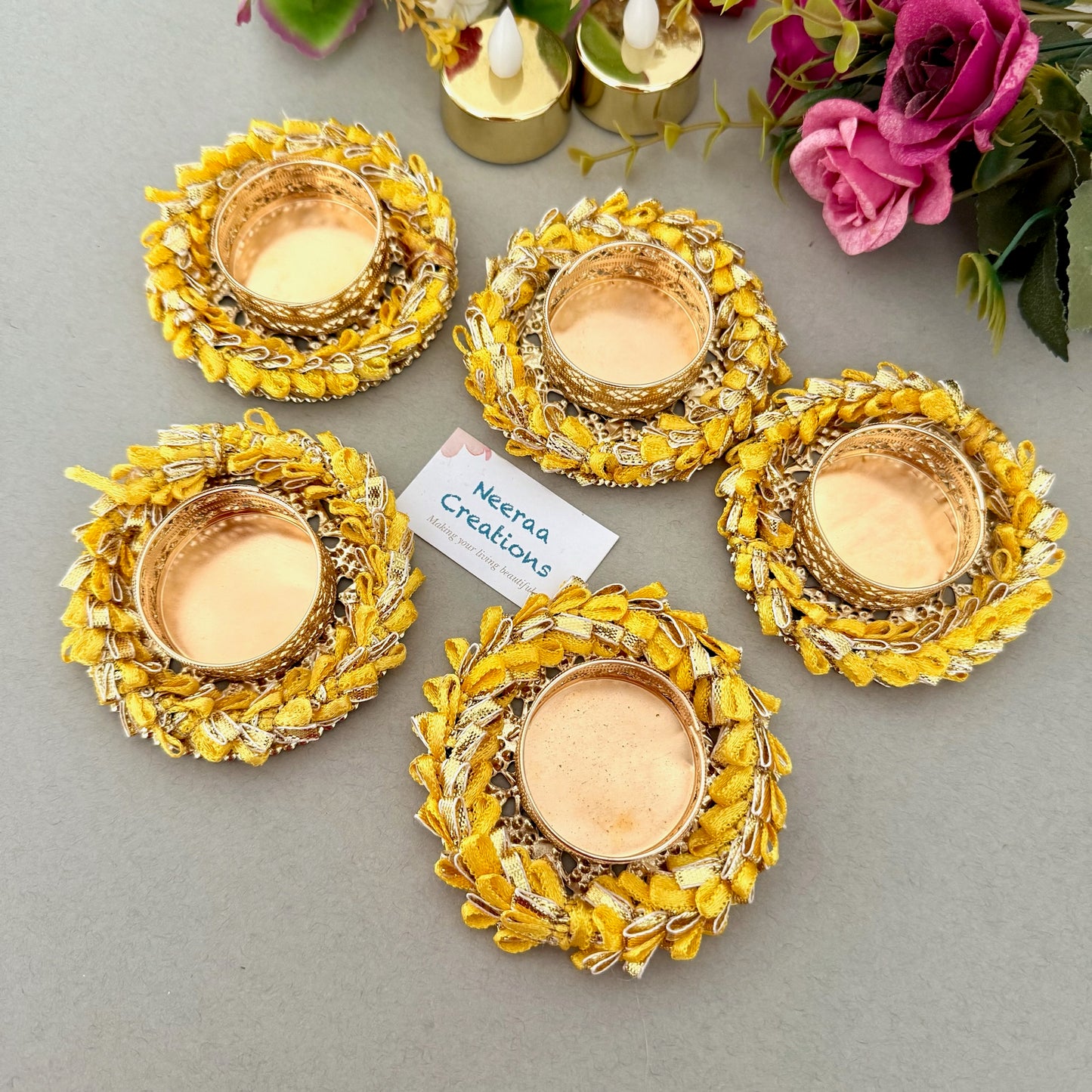 Decorative set of Tea-light holders (Set of 5)