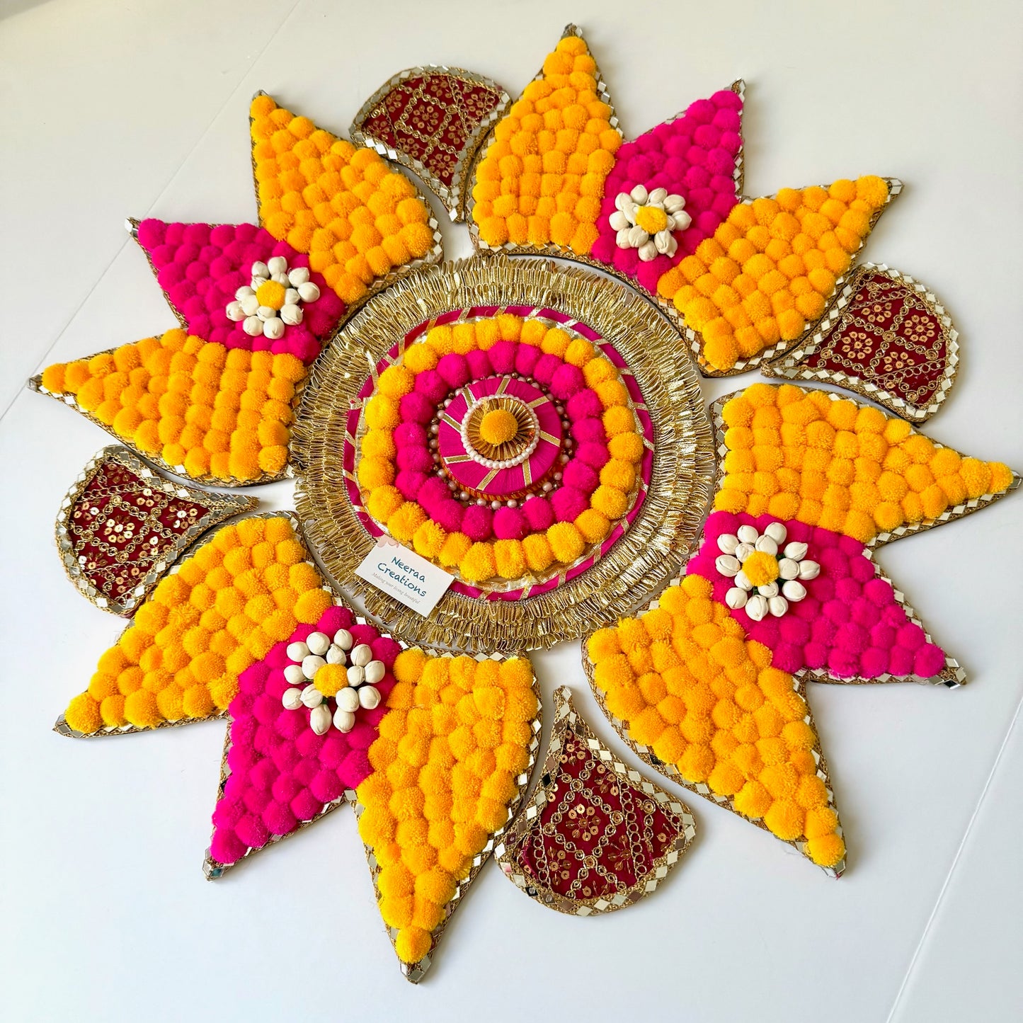 Lotus Rangoli Decorative Festive Floral Centerpiece