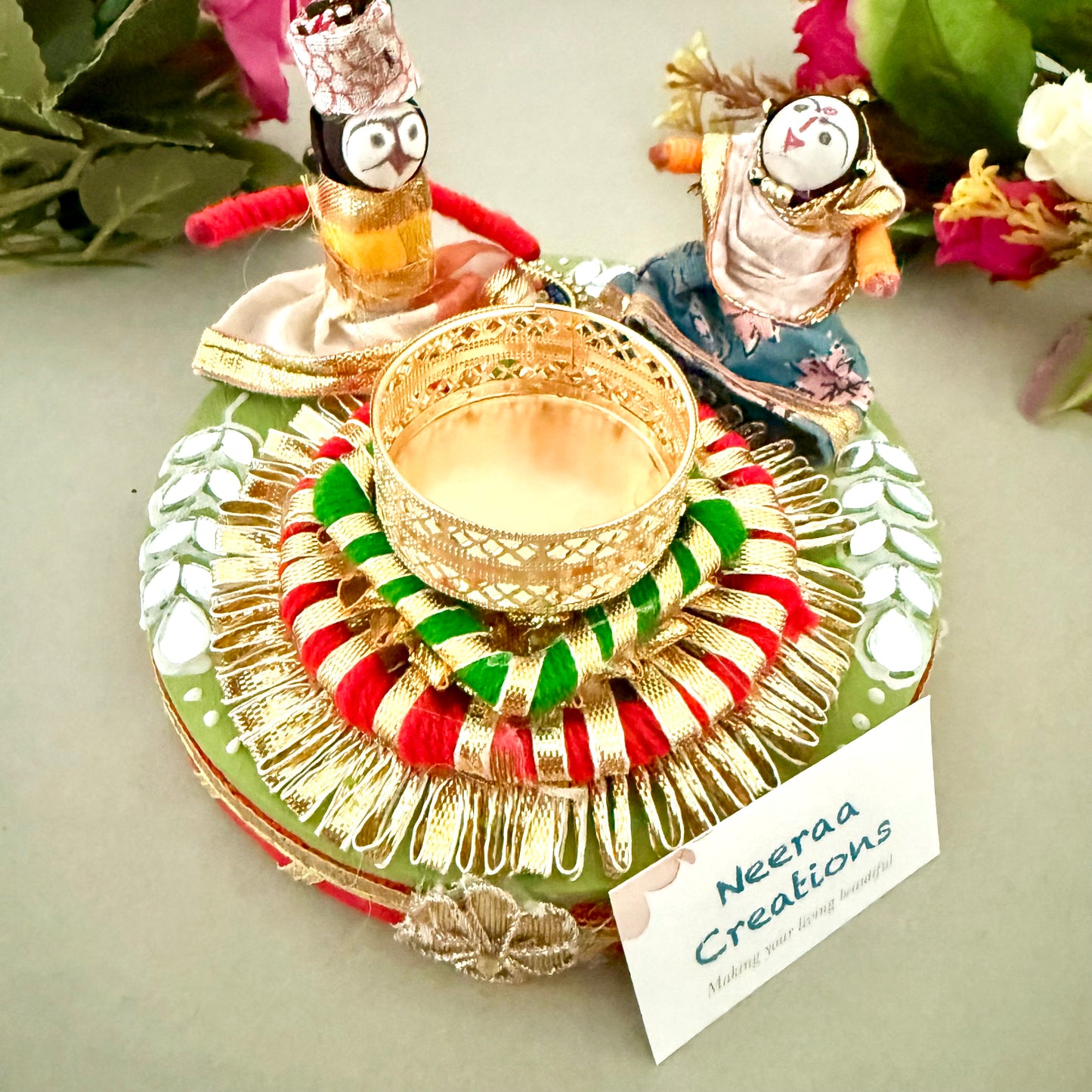 Puppet couple Tea light holder