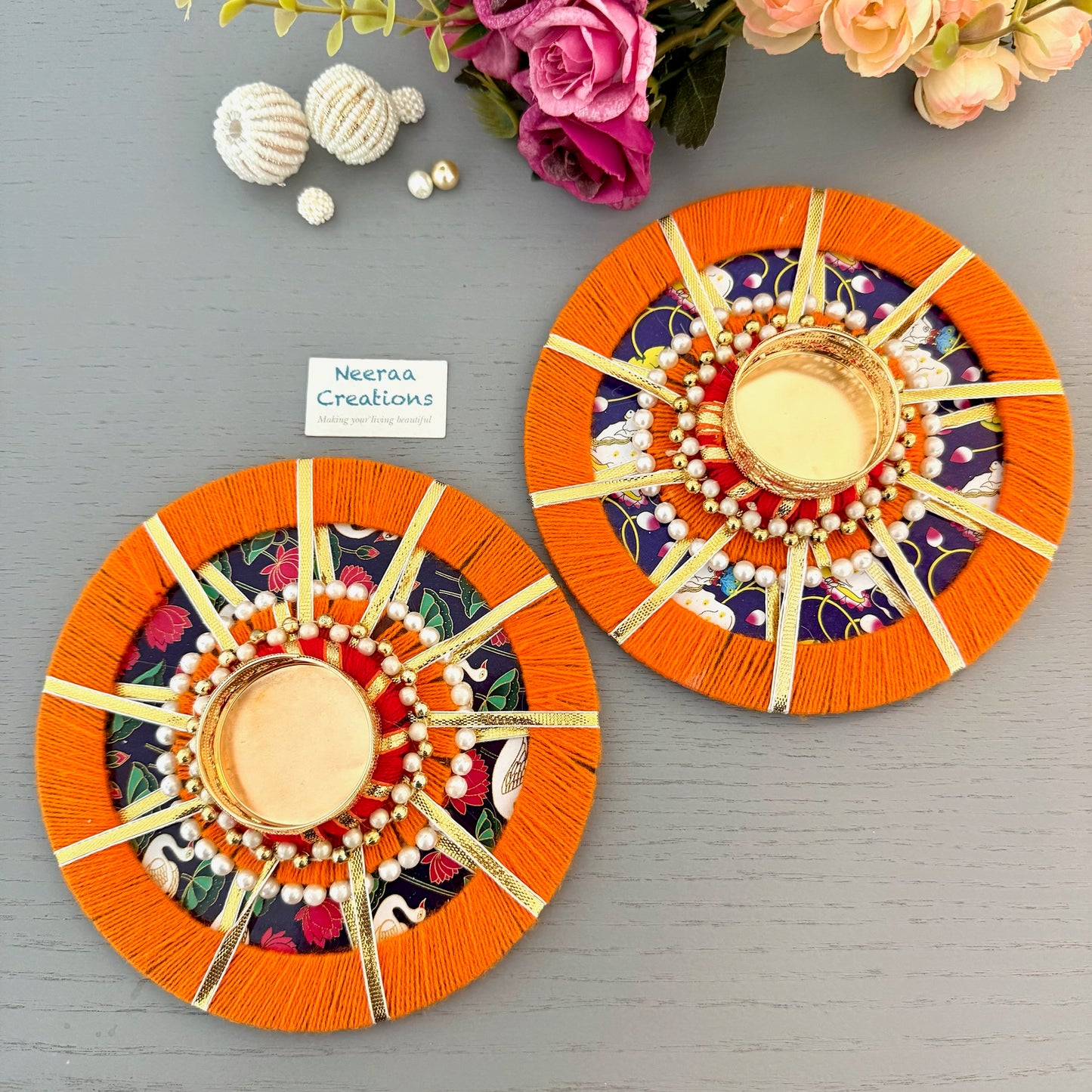 Vibrant Tea-light holders (Set of 2)