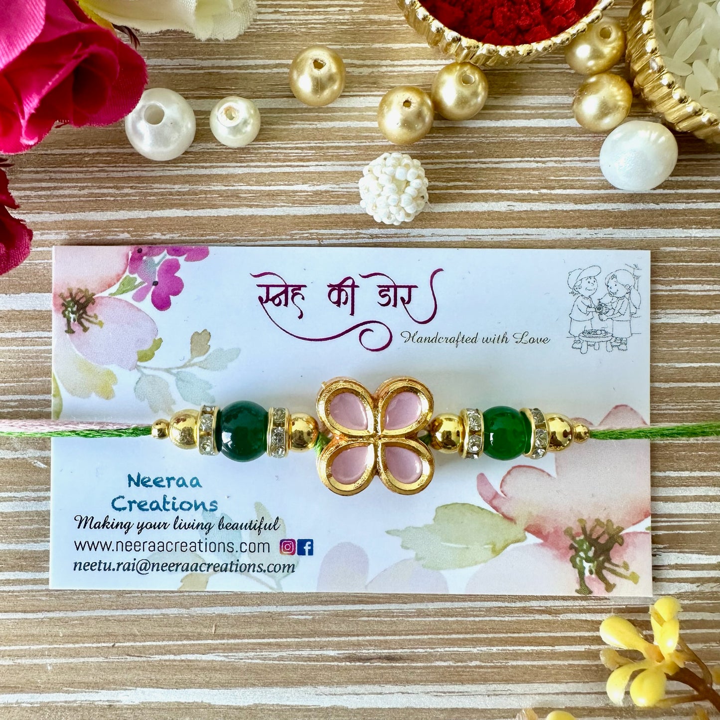 Meenakari Kundan Rakhi for Bhaiya
