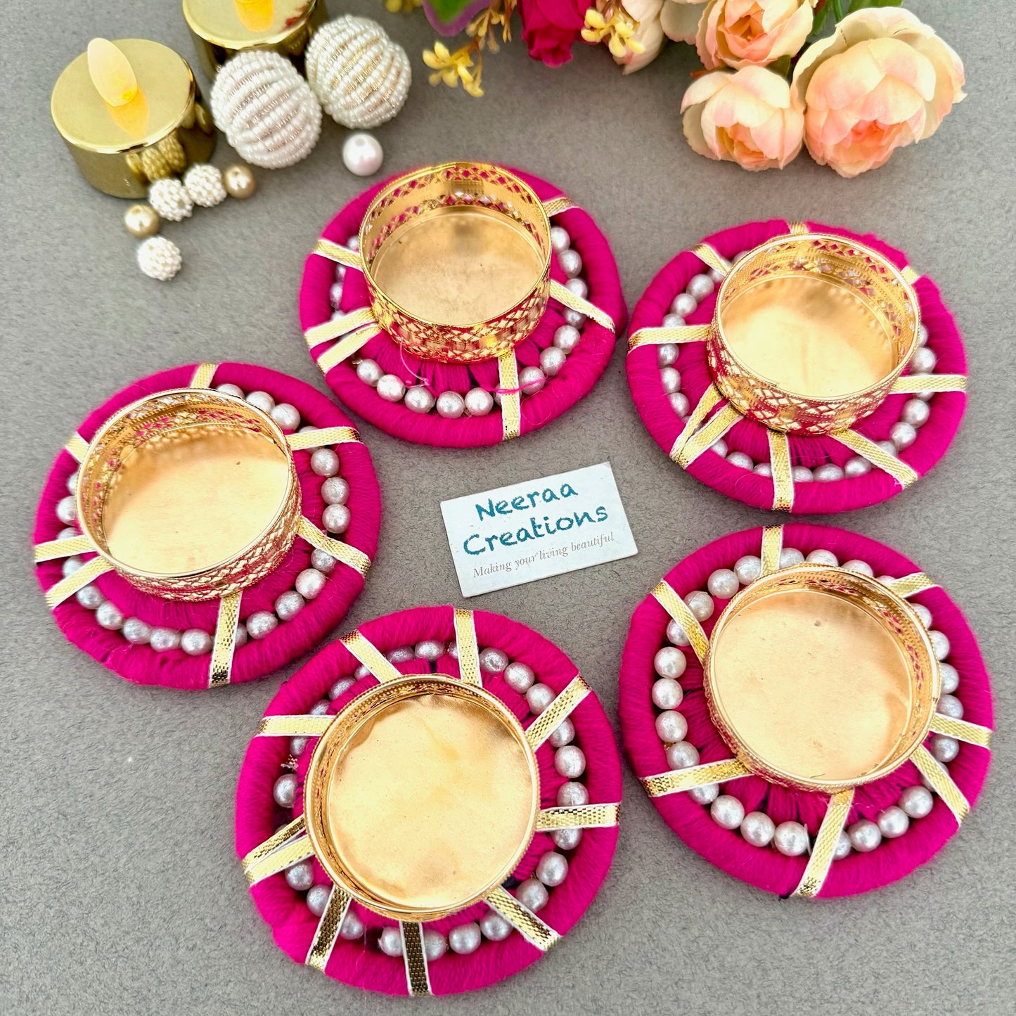 Decorative set of Tea-light holders (Set of 5)