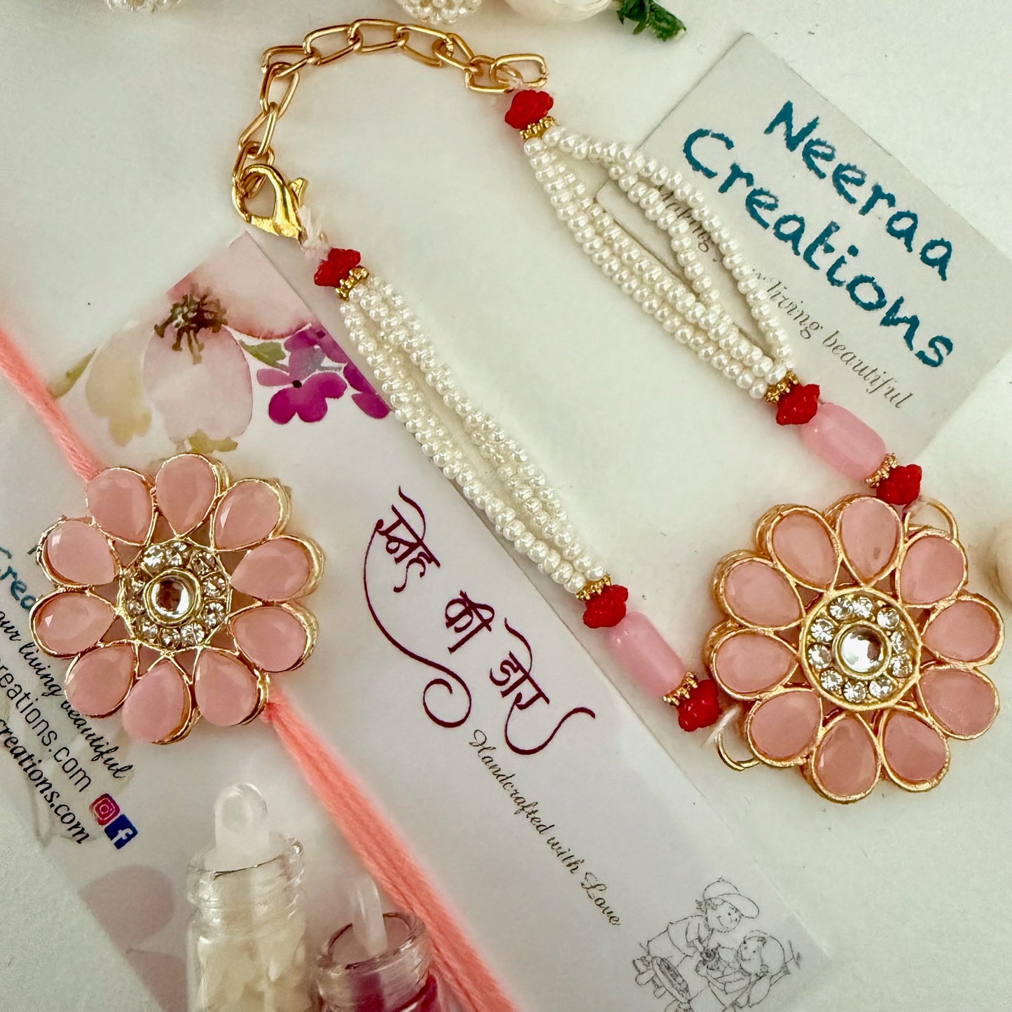 Stones Rakhi set for Bhaiya-Bhabhi
