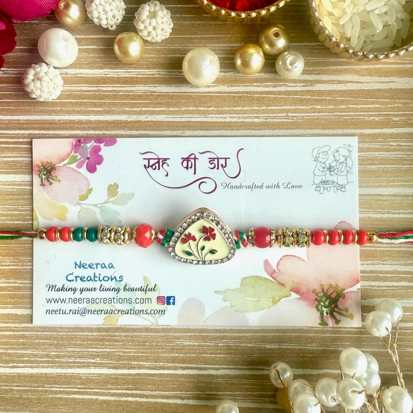 Meenakari Kundan Rakhi for Brother