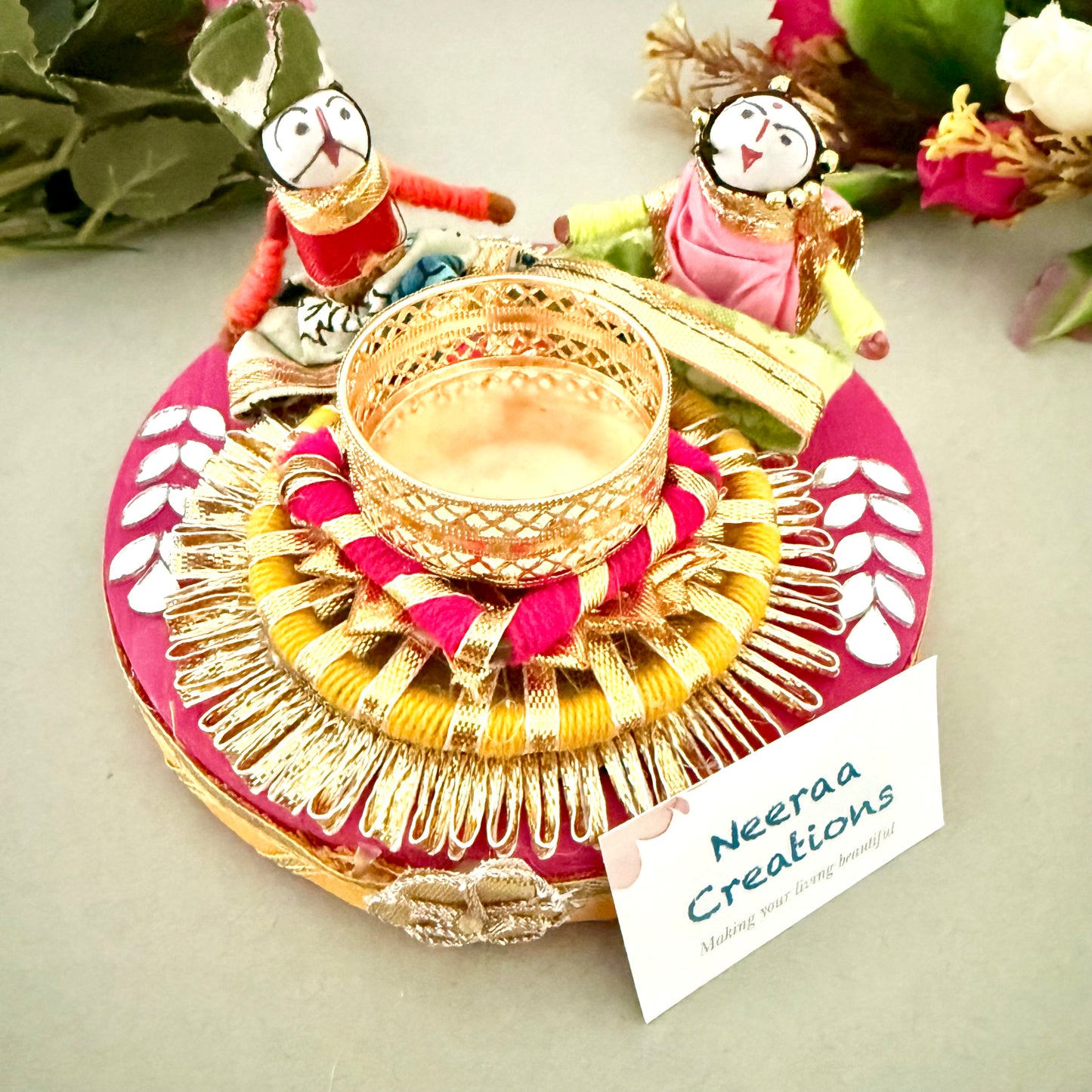 Puppet couple Tea light holder
