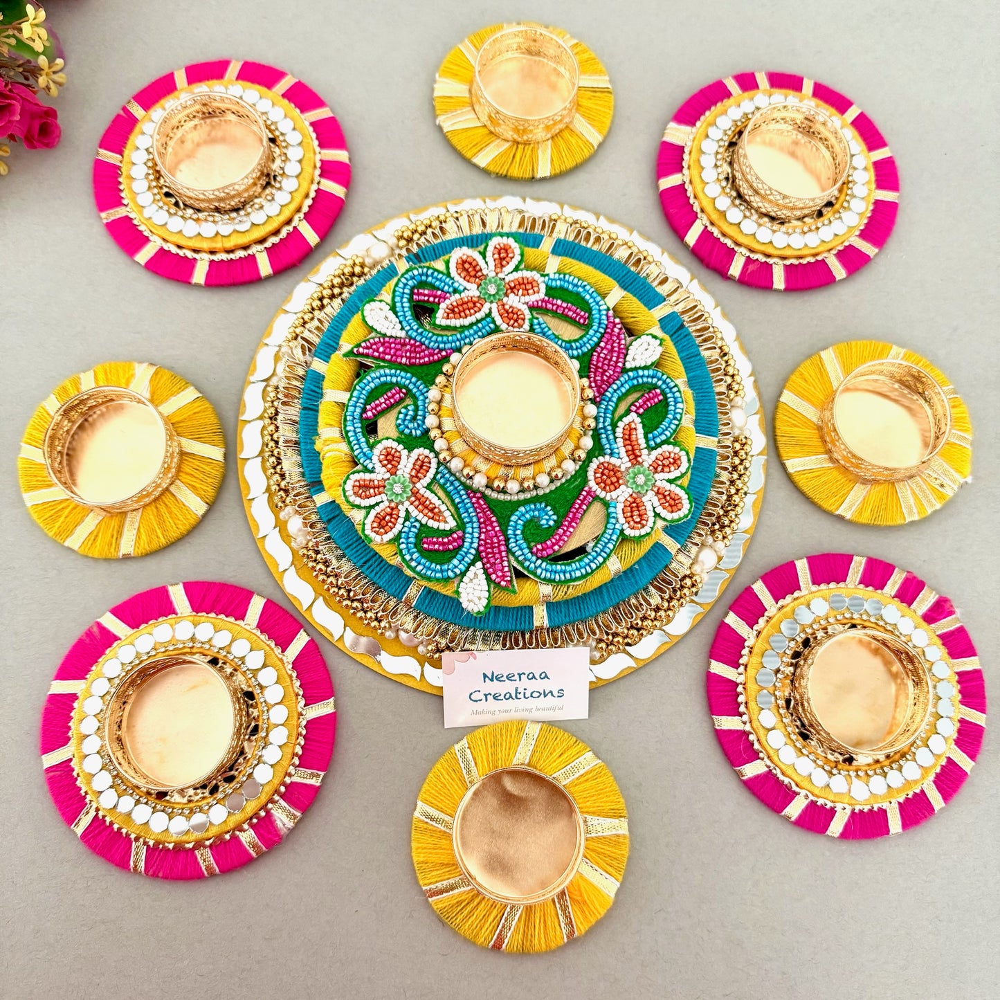 Festive Rangoli Tealight Decoration Set