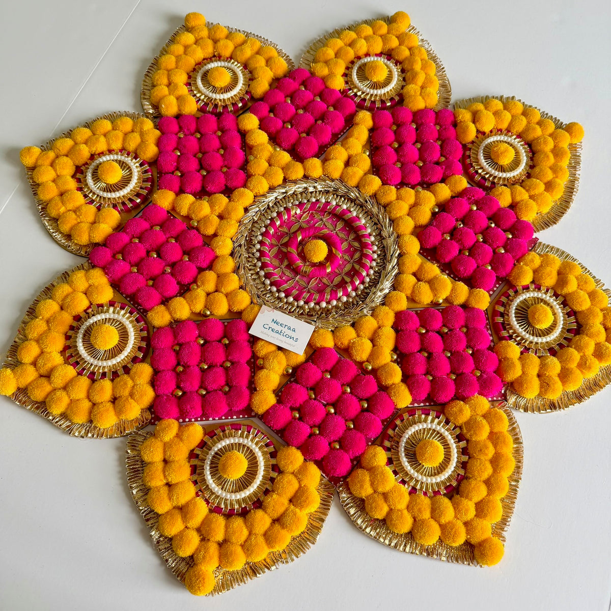 Pom-Pom Rangoli | Festive Floor Decor