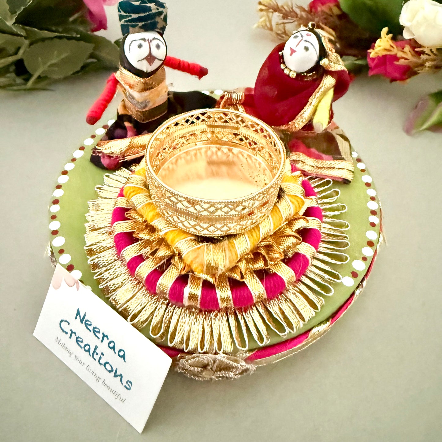 Puppet couple Tea light holder
