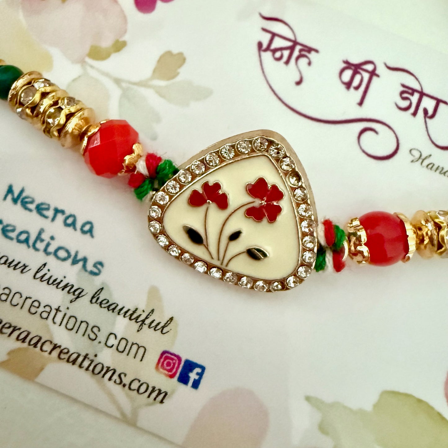 Meenakari Kundan Rakhi for Brother