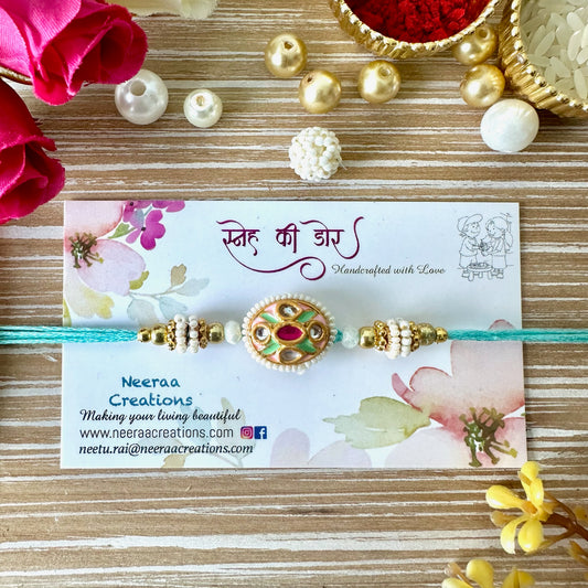 Meenakari Kundan Rakhi for Bhaiya